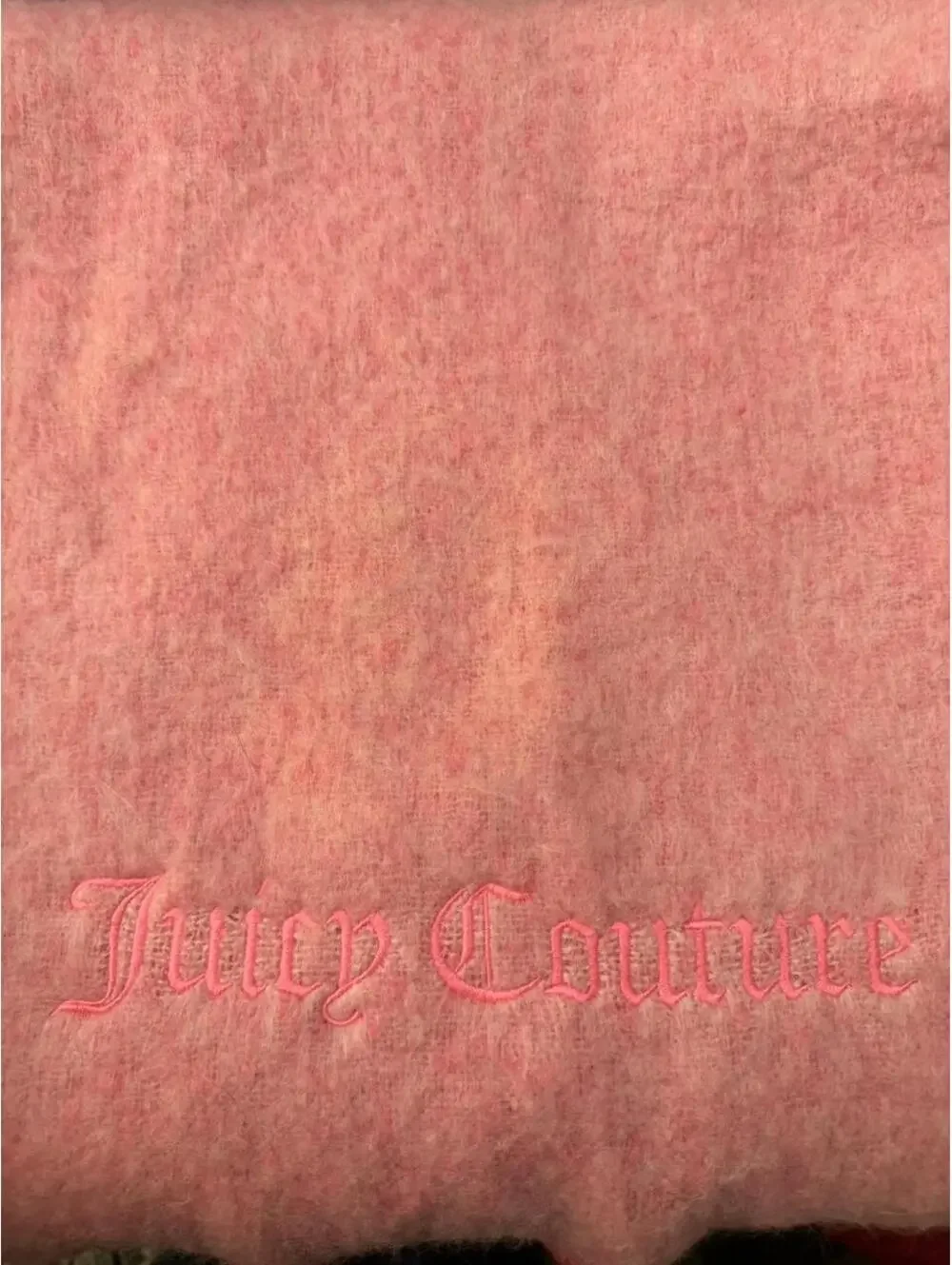 Thick Juicy Couture Pink Scarf with Fringe